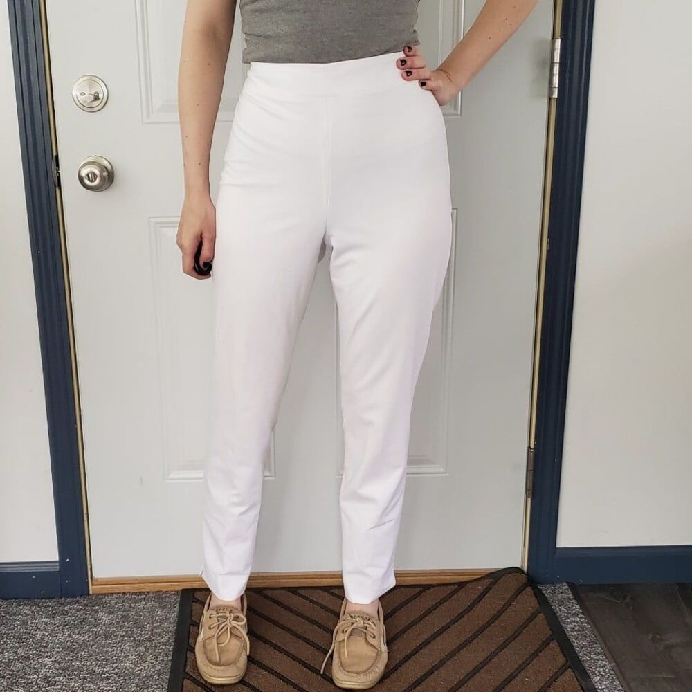 Talbots White Pleated Trousers